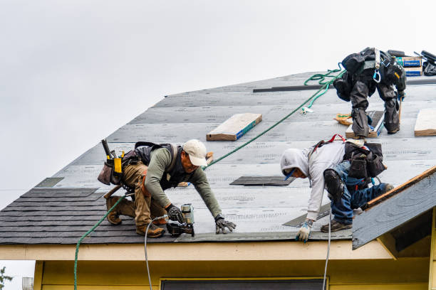 Professional Roof Replacement technician working in South Casco, ME